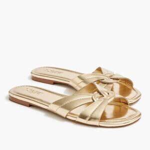 J. Crew Gold Stitched Slide Sandals/NWT/8M